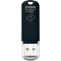 USBメモリ USB3.0 KLEVV NEO C30 128GB キャップ式 便利なストラップホール付き ブラック U128GUR3-NCYB