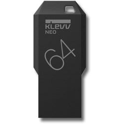USBメモリ USB3.0 KLEVV NEO Black Edition 64GB 便利なストラップホール付き ブラック U064GUR3-NEYB