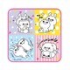 ヨッシースタンプ ミニタオル うさぎ・くま・ぬこ 柄 [幅200×高さ200mm]