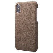 Shrunken-calf Shell Leather Case for iPhone X Taupe [IPHONE X ケース]