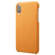 Shrunken-calf Shell Leather Case for iPhone X Yellow [IPHONE X ケース]