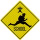 KK009pl [トラフィックン 標識板セット 学校あり school]