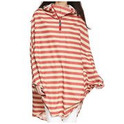 雨具 レインポンチョ ボーダー フリーサイズ レッド