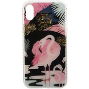 JWL-07C [iPhone X クリスタルソフトケース フラミンゴ ブラック]