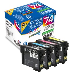 互換リサイクルインクカートリッジ エプソン IC4CL74 4色セット（顔料） 日本製 JIT-KE744P