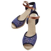 レースウェッジサンダル M NAVY CKOP8135