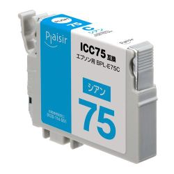 互換インクカートリッジ エプソン ICC75 シアン（顔料） BPL-E75C
