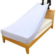 MNS673090-76 [のびのびシーツ ふんわりパイル サックス セミダブル・ダブルサイズ共通 （110×185×30cm） 敷ふとん・ベッドマットレス兼用 ぴったりフィット ストレッチ素材]