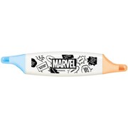 MARVEL 薄型2色蛍光ペン ホワイト ちらし [蛍光ペン]