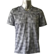 肌着 100-326 メンズメッシュ幾何学 半袖V Mグレー