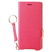PD-XZ2CPLFJPND [Xperia XZ2 Compact ソフトレザーカバー 女子向 磁石 ストラップ付 ディープピンク]