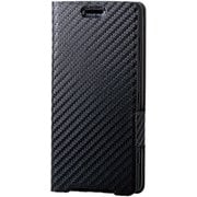 PD-XZ2CPLFUCB [Xperia XZ2 Compact ソフトレザーカバー 薄型 磁石付 カーボン調（ブラック）]