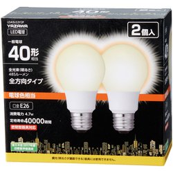 割引発見 5個セット YAZAWA LDA5LGD3X5 一般電球形LED40W相当電球色調