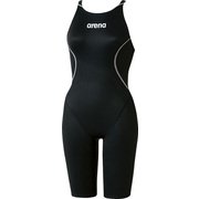 【FINA承認】エックスパイソン2 ハーフスパッツ（クロスバック） ARN7020W BKSV Lサイズ [競泳水着 レディース]