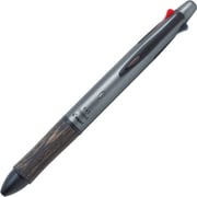 多機能ペン 4+1Wood 油性ボールペン 0.5mm 極細 黒・赤・青・緑 シャープ0.5mm グレー BKHFW-2SR-GY