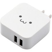 AC充電器 USB2ポート 2.4A ホワイトフェイス MPA-ACU02WF