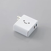 AC充電器 USB2ポート QC3.0+2.4A ホワイトフェイス MPA-ACUQ02WF