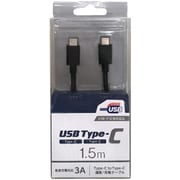 スマートフォン用USBケーブル C to C タイプ 認証品 1.5m ブラック CD-3CS150K