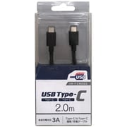 スマートフォン用USBケーブル C to C タイプ 認証品 2.0m ブラック CD-3CS200K