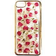 PF-I7S-055 [押し花ケース iPhone 8/7/6s/6用 Rose red petals/Gold]