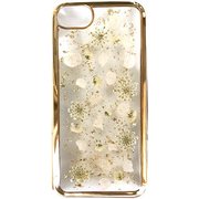 PF-I7S-056 [押し花ケース iPhone 8/7/6s/6用 White perals/Gold]