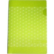 ファイル 印傳のような紙のファイル A5 麻の葉/黄緑