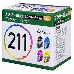 互換インクカートリッジ ブラザー LC211-4PK 4色セット（ブラック/シアン/マゼンタ/イエロー） PP-BLC211-4P