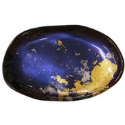 ビーンズ型小皿 マジョ金箔ブルー