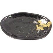 ビーンズ型小皿 古代金箔漆黒
