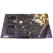 変形長四角プレート マジョ金箔ブルー