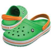 crocband グラスグリーン/ホワイト/ブレイジングオレンジ M4 [クロックバンド 22cm M4/W6]