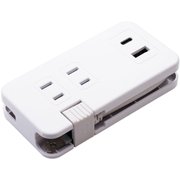 モバイルUSB-ACタップ(USB-A・USB-Type-Cポート・ACコンセント付) ホワイト IPA-24AC3/WH