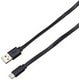 Type-C/Type-Aフラットケーブル 3A 1.0m ブラック BUSACF100BK
