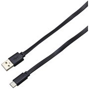 Type-C/Type-Aフラットケーブル 3A 1.0m ブラック BUSACF100BK