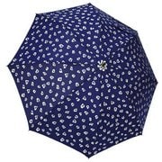 1105-NV [雨晴兼用 ハートヒョウ柄 ショートワイド雨傘 ネイビー 60cm スライド式中棒]