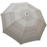 1104-OW [雨晴兼用 ドットボーダー ショートワイド雨傘 オフホワイト 60cm スライド式中棒]