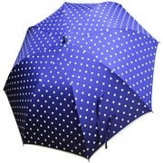 1108-NV [雨晴兼用 裾パイピングドット柄 ショートワイド雨傘 ネイビー 60cm スライド式中棒]