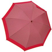 1109-PK×GY [雨晴兼用 マリンボーダー ショートワイド雨傘 ピンク×グレー 60cm スライド式中棒]