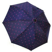 1101-NV [雨晴兼用 リボンドット ショートワイド雨傘 ネイビー 60cm スライド式中棒]