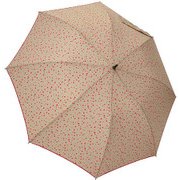 1114-BE [雨晴兼用 プチハート柄 ショートワイド雨傘 ベージュ 60cm スライド式中棒]