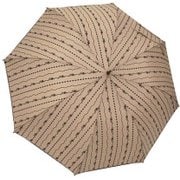 1107-BE [雨晴兼用 ジュエリープリント ショートワイド雨傘 ベージュ 60cm スライド式中棒]