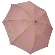 1118-PK [雨晴兼用 ゴールドフラワーボーダー ショートワイド雨傘 ピンク 60cm スライド式中棒]