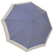 1109-OW×NV [雨晴兼用 マリンボーダー ショートワイド雨傘 オフホワイト×ネイビー 60cm スライド式中棒]