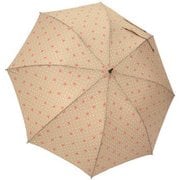 1101-BE [雨晴兼用 リボンドット ショートワイド雨傘 ベージュ 60cm スライド式中棒]