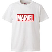 SPAP1125 半袖Tシャツ マーベル ロゴ レッド/WH Mサイズ [キャラクターグッズ]