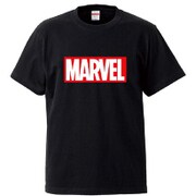 SPAP1128 半袖Tシャツ マーベル ロゴ レッド/BK Mサイズ [キャラクターグッズ]