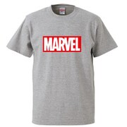 SPAP1132 半袖Tシャツ マーベル ロゴ レッド/GY Lサイズ [キャラクターグッズ]