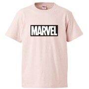 SPAP1137 半袖Tシャツ マーベル ロゴ ブラック/BPK Mサイズ [キャラクターグッズ]