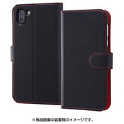 AQUOS R2 手帳型ケース シンプル マグネット スリープ機能対応 ブラック/レッド RT-AQR2ELC3/BR