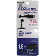 microUSB端子スマートフォン用 急速充電対応 2.4A出力 1.8m ブラック ACU-SP02K